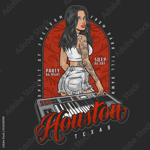 Hot party girl colorful poster