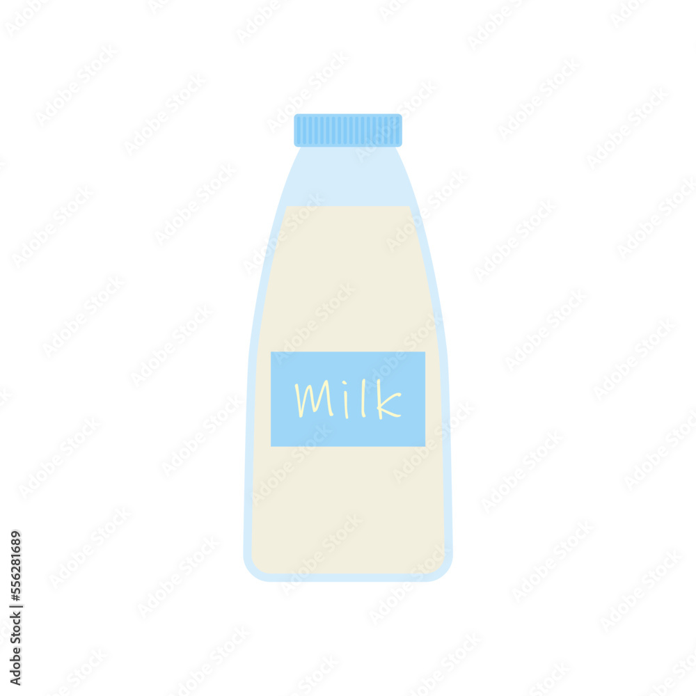 milk in bottle. Elements for design dairy products, logo farm, grocery store, health food, etc. Vector flat design illustration. milk in bottle. Elements for design dairy products, logo farm, grocery store, health food, etc. Vector flat design illustration.