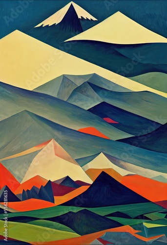  mountain painting Generative AI