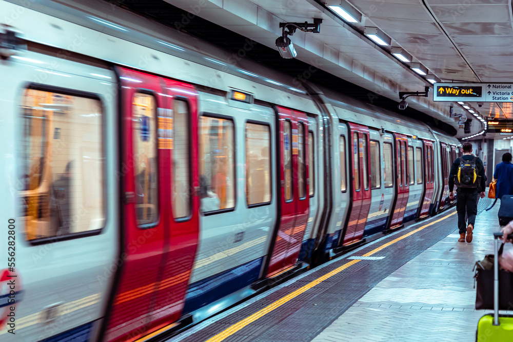 subway train in London