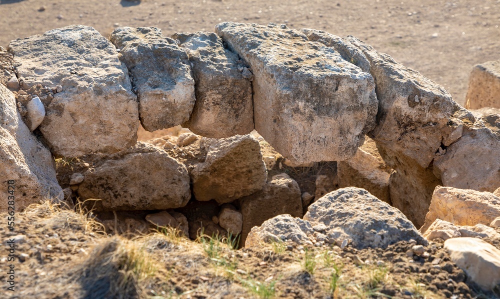 قلعة القسطل- احد الاقواس الحجرية - الاردن- Al- Qastal Islamic fort-part of stone arch- Jordan