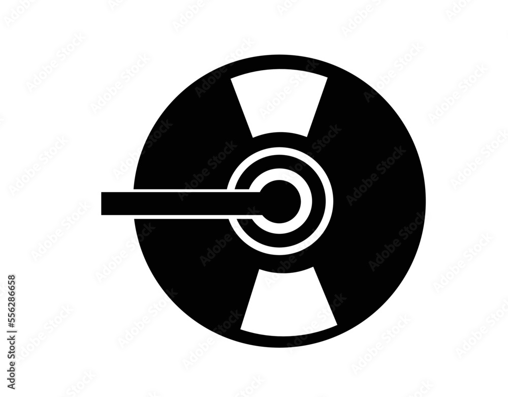 CD rom icon. Black basic icon