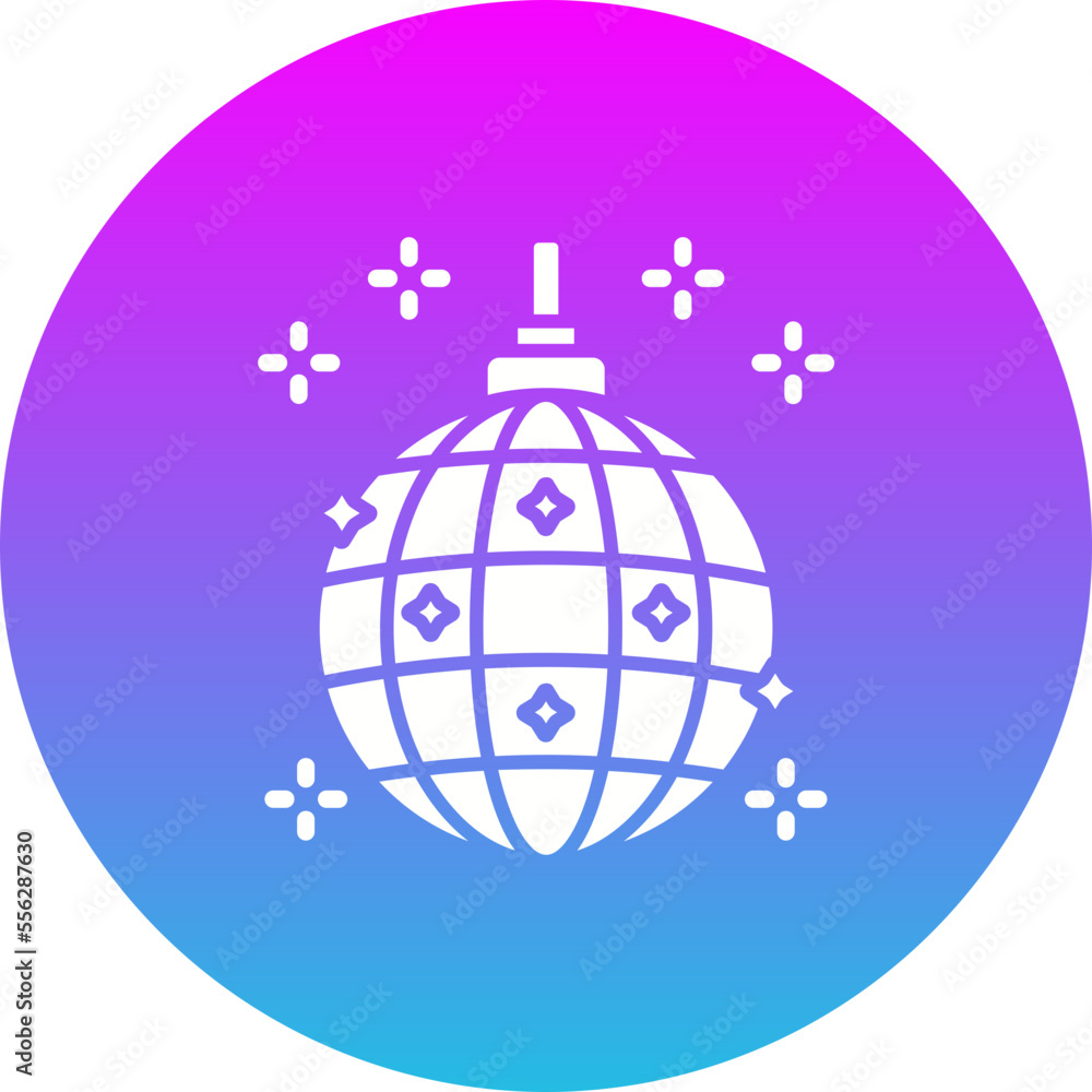 Disco Ball Gradient Circle Glyph Inverted Icon Disco Ball Gradient Circle Glyph Inverted Icon