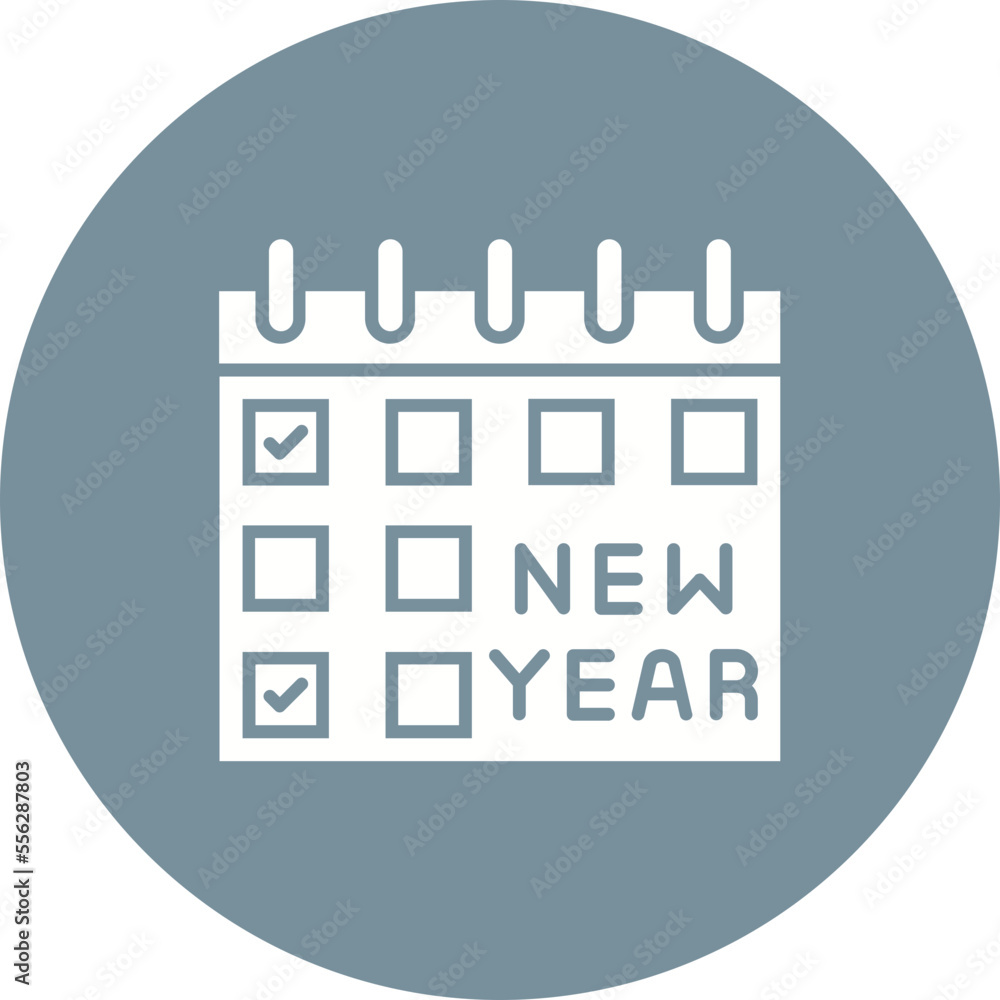 Obraz premium Calendar Multicolor Circle Glyph Inverted Icon