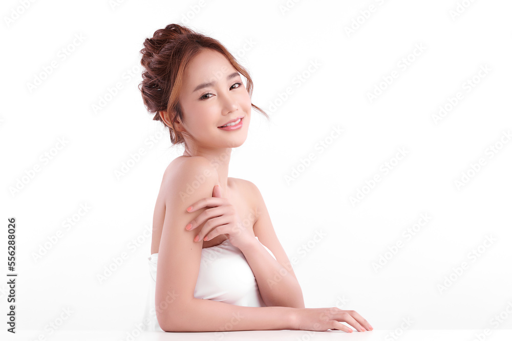 Beautiful young asian woman with clean fresh skin on white background, Face care, Facial treatment, Cosmetology, beauty and spa, Asian women portrait. Beautiful young asian woman with clean fresh skin on white background, Face care, Facial treatment, Cosmetology, beauty and spa, Asian women portrait.