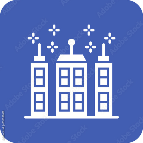 Times Square Multicolor Round Corner Glyph Inverted Icon