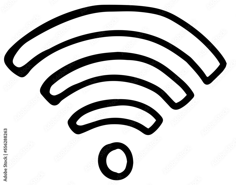 Wifi hand drawn icon design vector. Technology communication concept. Wifi hand drawn icon design vector. Technology communication concept.