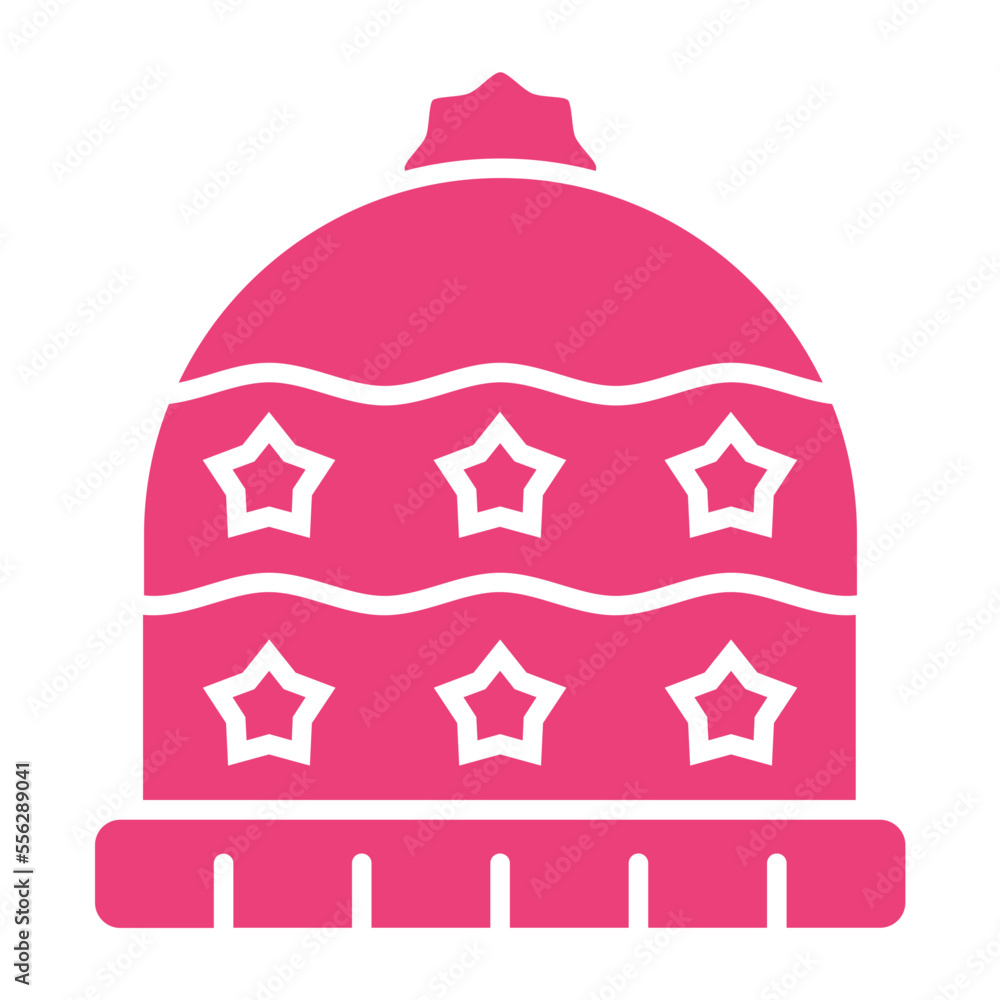 Winter Hat Multicolor Glyph Icon