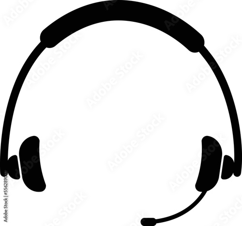 Vector headphones icon. Black symbol silhouette isolated on modern gradient background