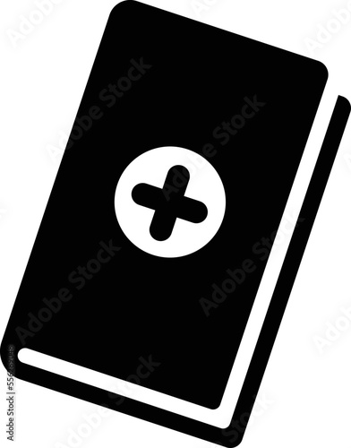 Medical records book icon vector, solid logo illustration, pictogram isolated on white