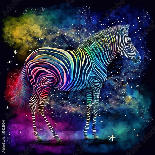 Canvastavla Krafttier Zebra, made by AI, künstliche Intelligenz, Ai-Art