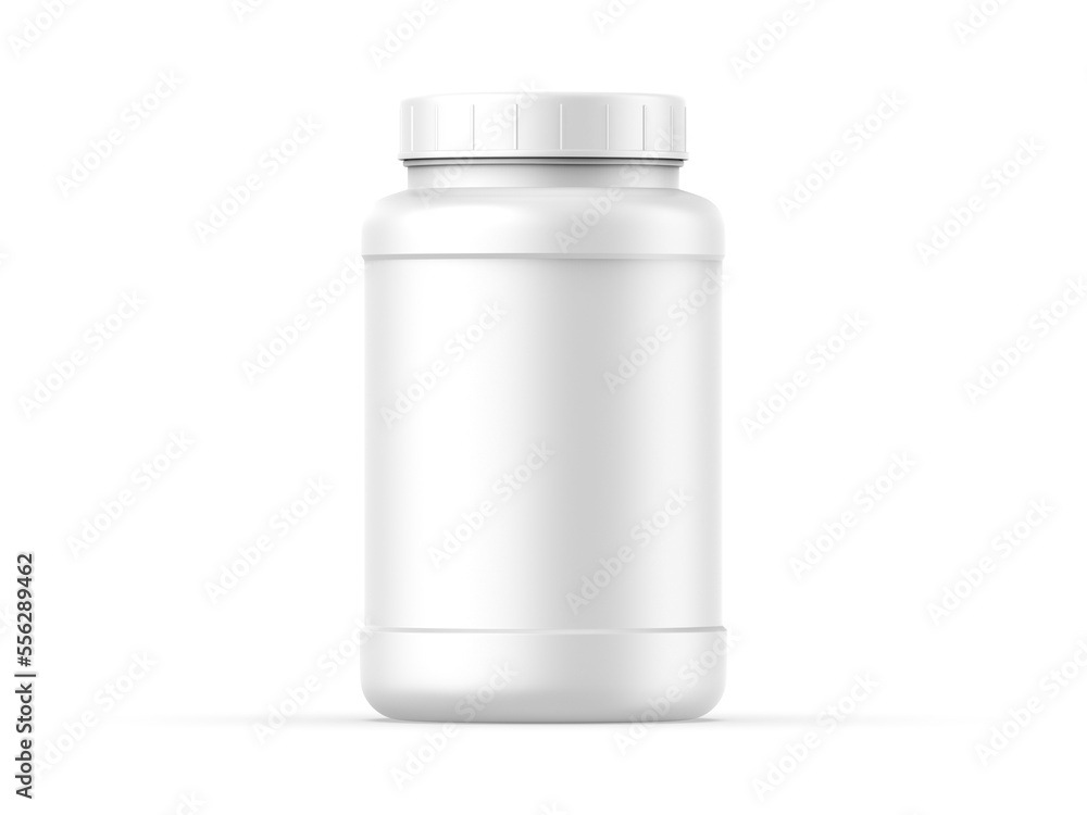 Protein supplement jar mockup for mockup and branding, 3d illustration Protein supplement jar mockup for mockup and branding, 3d illustration