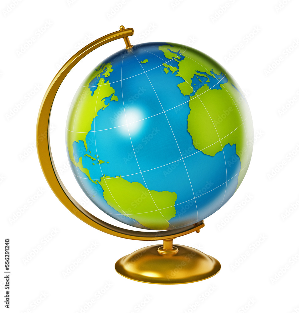 Blue and green globe on transparent background. Blue and green globe on transparent background.