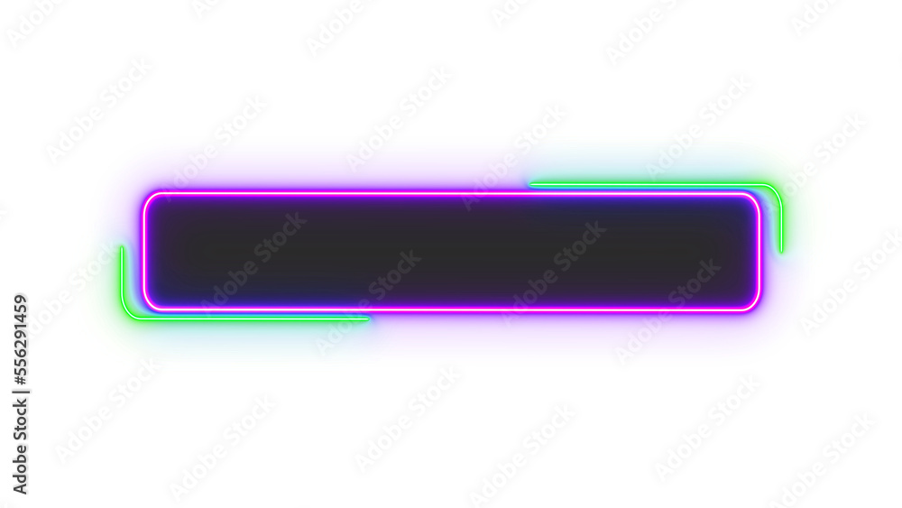 Abstract element lower third neon tab button