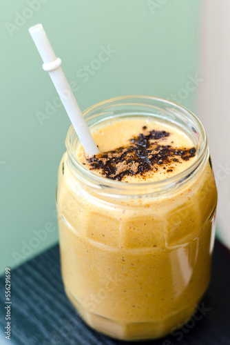 Raw dessert, pumpkin smoothie, vegan smoothie