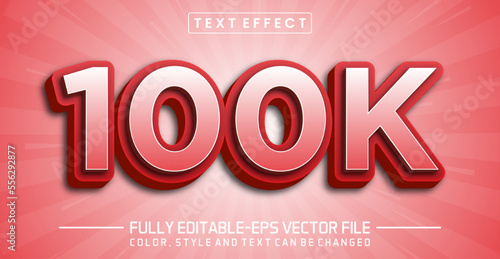 Editable 100K text style effect - text style Concept
