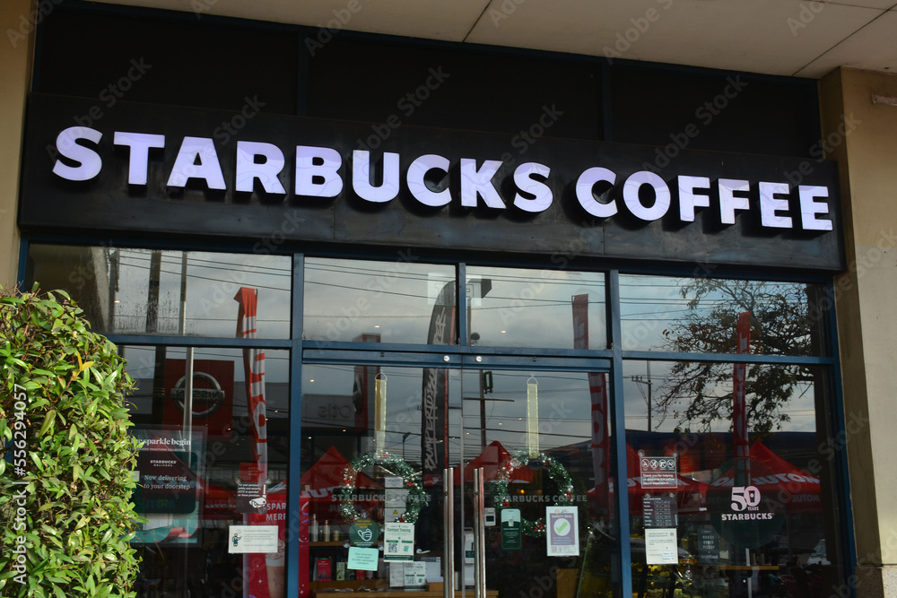 Starbucks coffee facade in Manila, Philippines Stock Photo | Adobe Stock