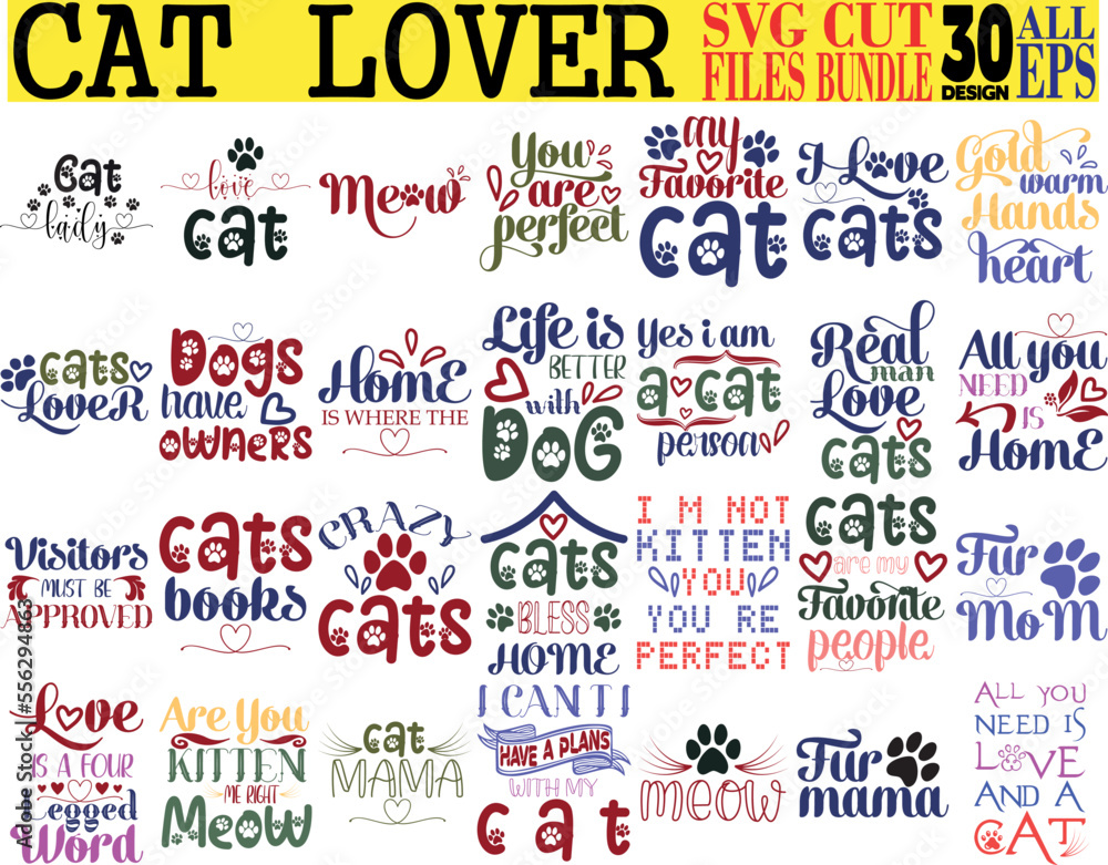 Cat Lovers Quotes SVG Bundle pack