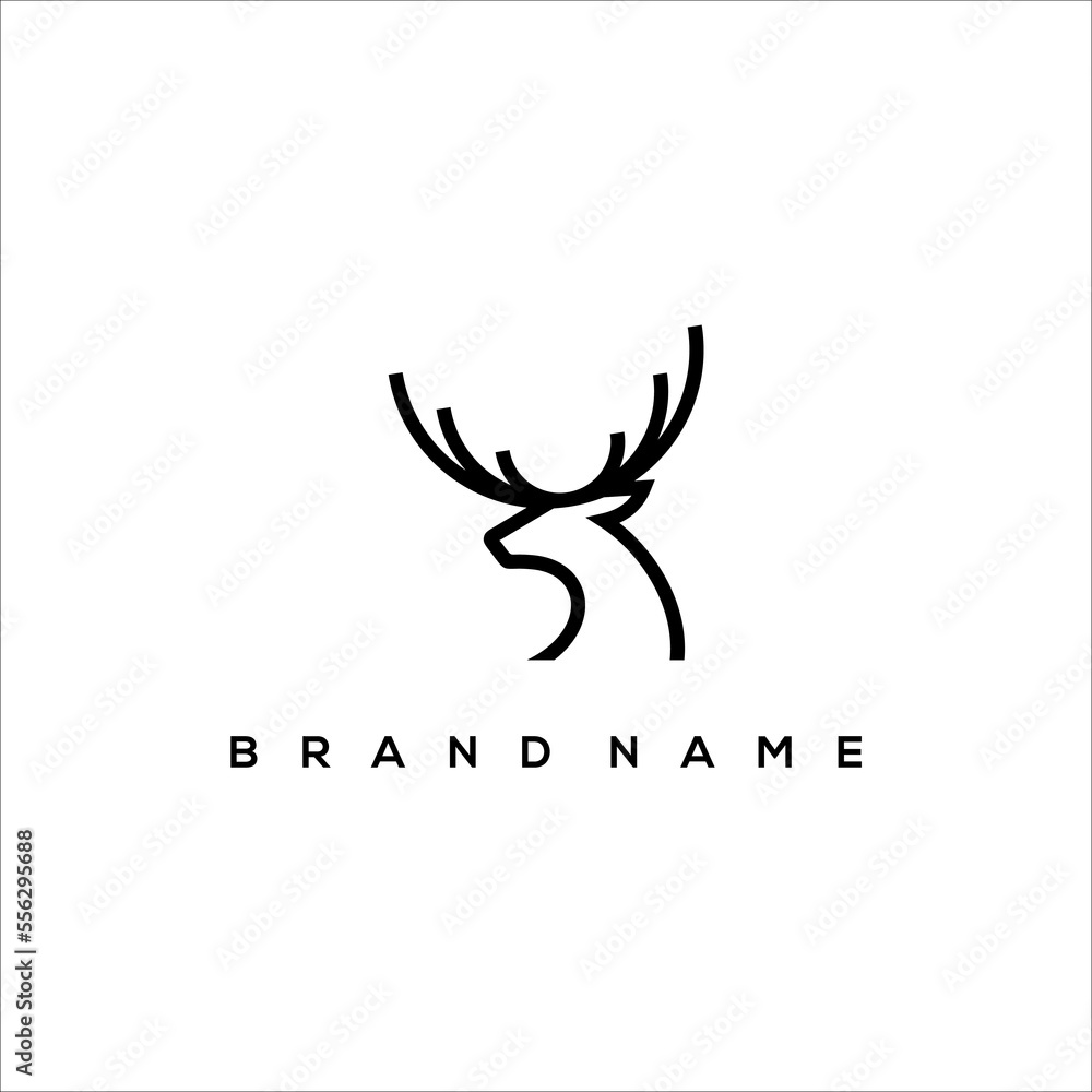 Line art deer head logo vector Line art deer head logo vector