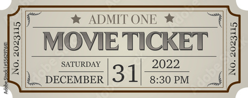 Old movie ticket admit one