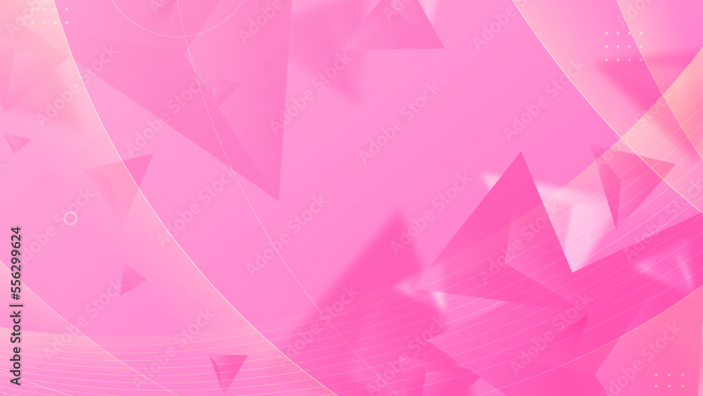 Obraz premium pink triangle 3d crystal web banner bright background with dots and wave digital web background or print and has space to wright social media post FB cover Facebook Banner