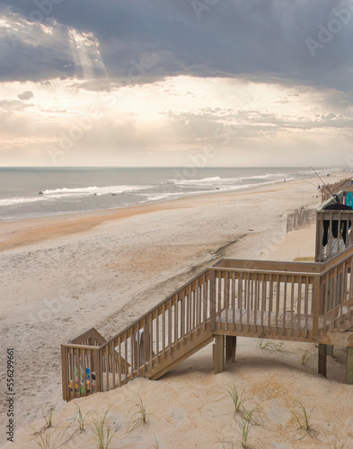 Cloudy sunset on TopSail Island, North Carolina.