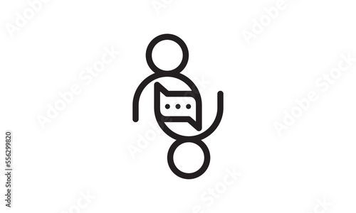 talk people logo design. communication symbol vector illustration.