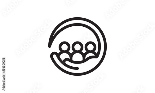 hand and people logo. care people symbol vector illustration design.