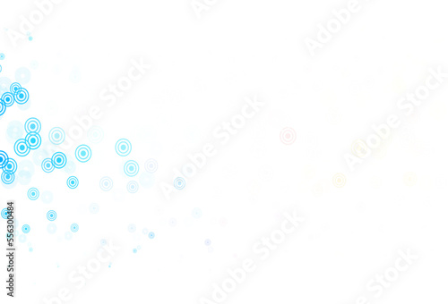Light Blue, Yellow vector background with bubbles.