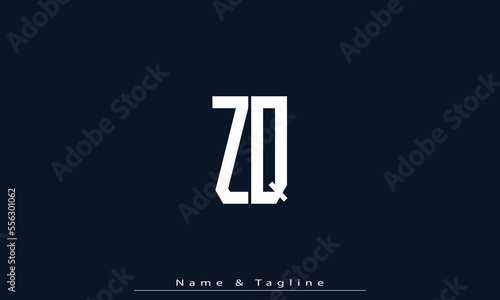 Alphabet letters Initials Monogram logo ZQ , QZ photo