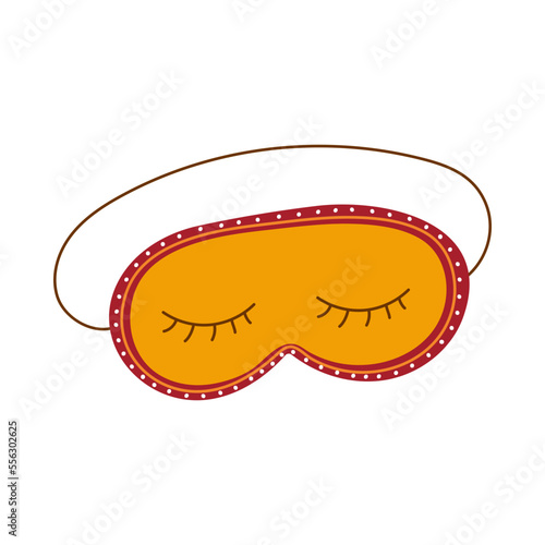 Cozy blindfold for sleeping isolated on white background, time for hygge design element or pajama party sleep eye mask