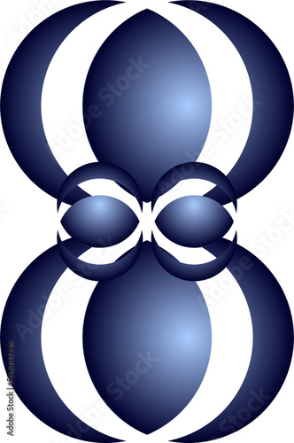 a logo design. blue ribbon with bow