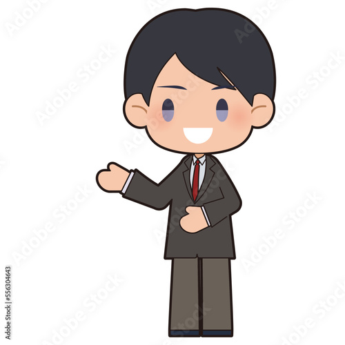 かわいいビジネス男性のイラスト素材　主線あり