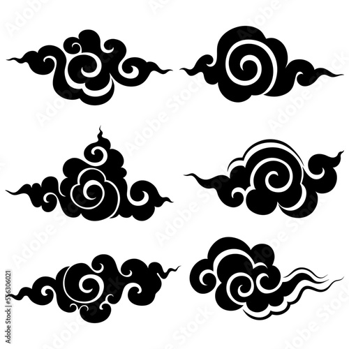 Clouds in Traditional Oriental Art for Decoration in a Religious setting Buddhist Ornament and Art are Elegant Instances of Traditional Asian Culture