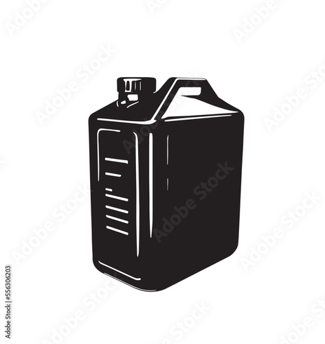 Fuel canister on a white background. Flat vector illustration of black canister