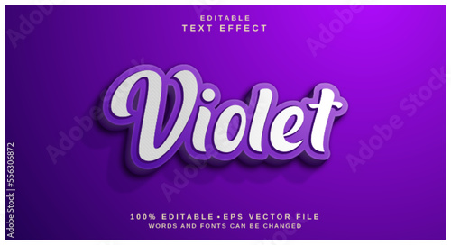 Editable text style effect - Violet text style theme.