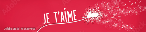 Bannière romantique de joyeuse saint valentin pour Facebook, YouTube, site web, réseaux sociaux. Dessinée à la main. Cœur pour la Saint-Valentin. Isolé sur un fond blanc. Design thème amour et passion