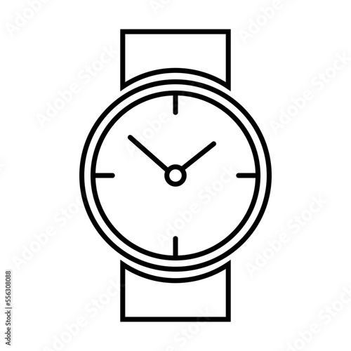 Simple wristwatch icon. Accessory. Vector.