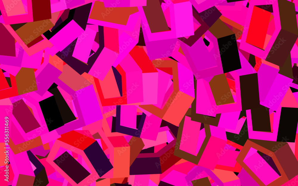 Dark Pink, Yellow vector background with set of hexagons. Dark Pink, Yellow vector background with set of hexagons.