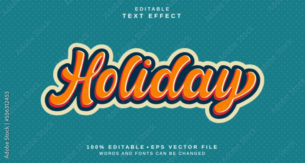 Editable text style effect - Holiday text style theme.