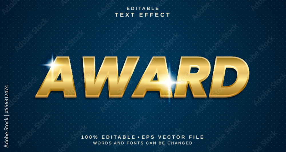 Editable text style effect - Award text style theme.