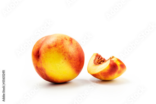 Peach isolated on white with clipping path included