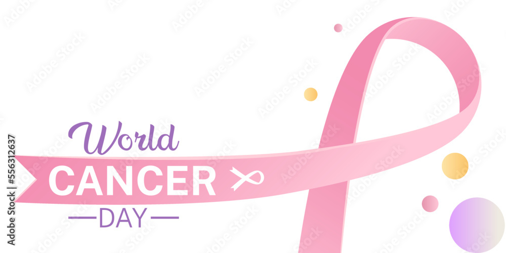 Simple pink ribbon world cencer day background Simple pink ribbon world cencer day background