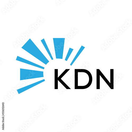 KDN letter logo. KDN blue image on white background and black letter. KDN technology  Monogram logo design for entrepreneur and business. KDN best icon.
 photo