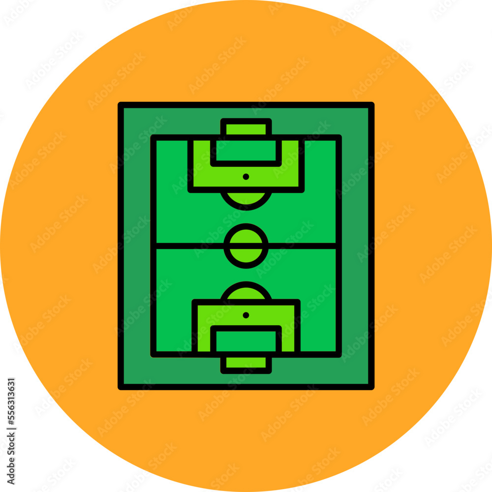 Football Field Multicolor Circle Filled Line Icon Football Field Multicolor Circle Filled Line Icon