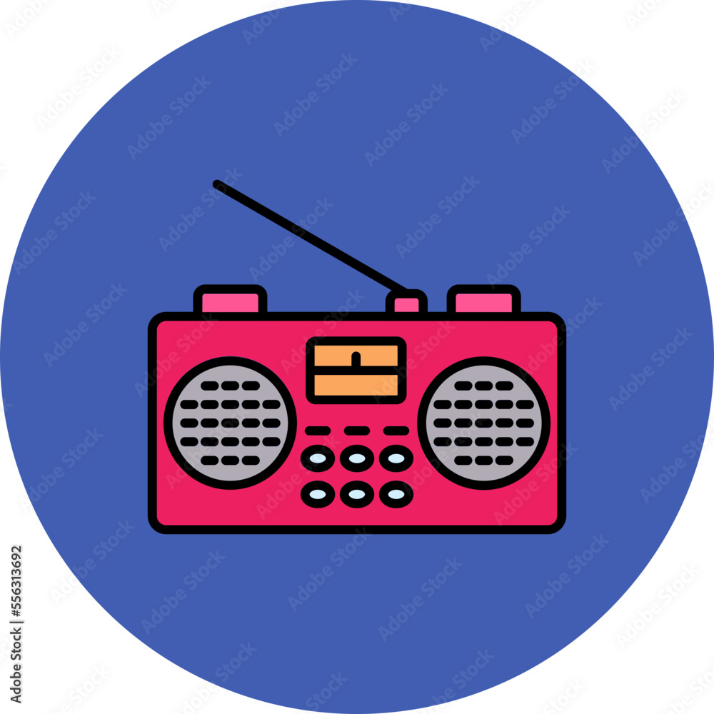 Radio Multicolor Circle Filled Line Icon Radio Multicolor Circle Filled Line Icon