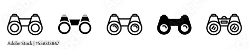 Conjunto de iconos de binoculares. Concepto de acercar zoom, mayor visibilidad. Ilustración vectorial