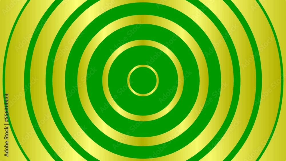 Animated increasing golden linear circles from the center. Flat vector illustration isolated on green background.
Animated increasing golden linear circles from the center. Flat vector illustration isolated on green background.