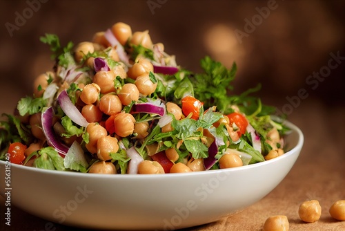 Healthy Chickpea Salad (Generative AI) photo
