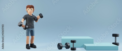 3D rendering of podium for fitness products health products or dietary supplement